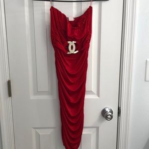 Red dress tight mini